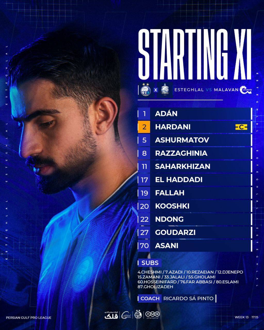 ترکیب استقلال مقابل ملوان اعلام شد ترکیب استقلال مقابل ملوان اعلام شد