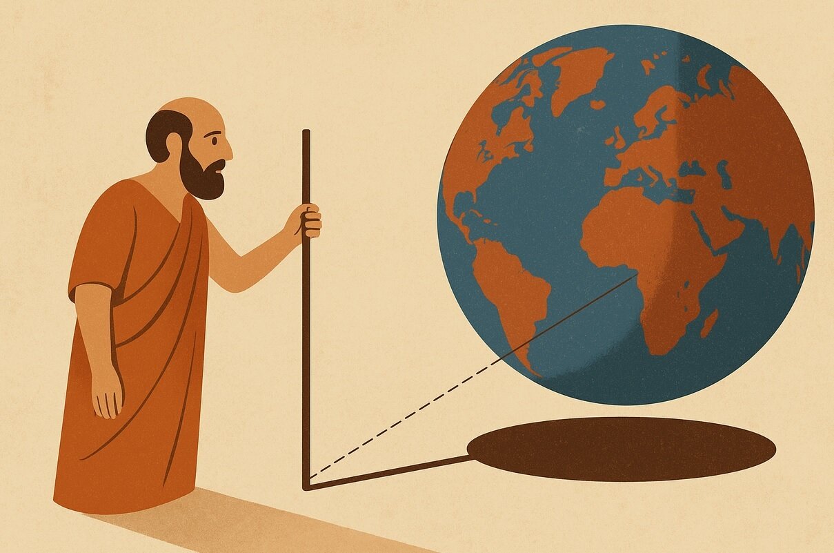 محاسبه دقیق محیط زمین با یک تکه چوب در ۲۴۰۰ سال پیش محاسبه دقیق محیط زمین با یک تکه چوب در ۲۴۰۰ سال پیش