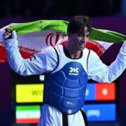 مدال طلای مسابقات تکواندو زیر ۲۱ جهان بر گردن ابوالفضل زندی