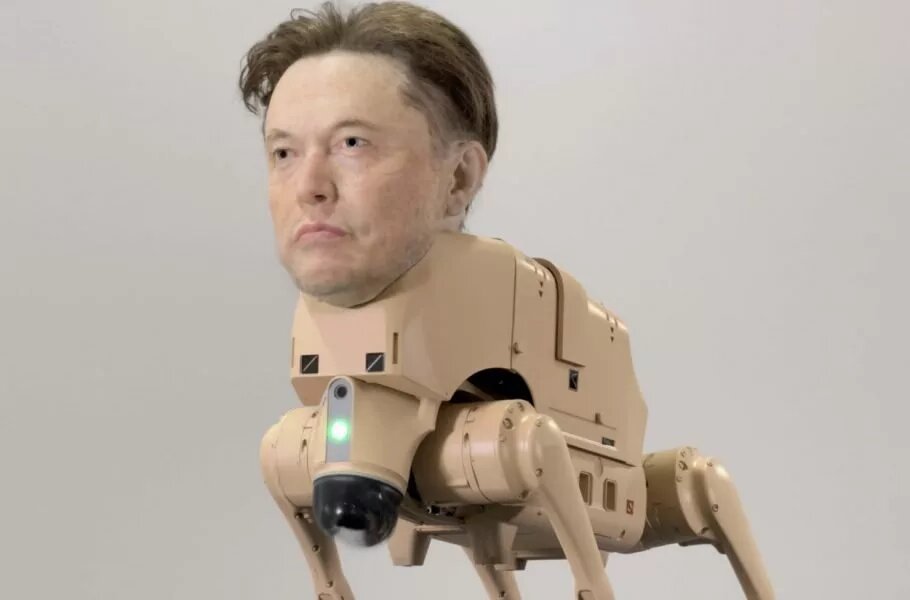 نمایش هنری عجیب: سگهای رباتیک با سر ایلان ماسک و مارک زاکربرگ! /عکس مارک زاکربرگ رباتیک